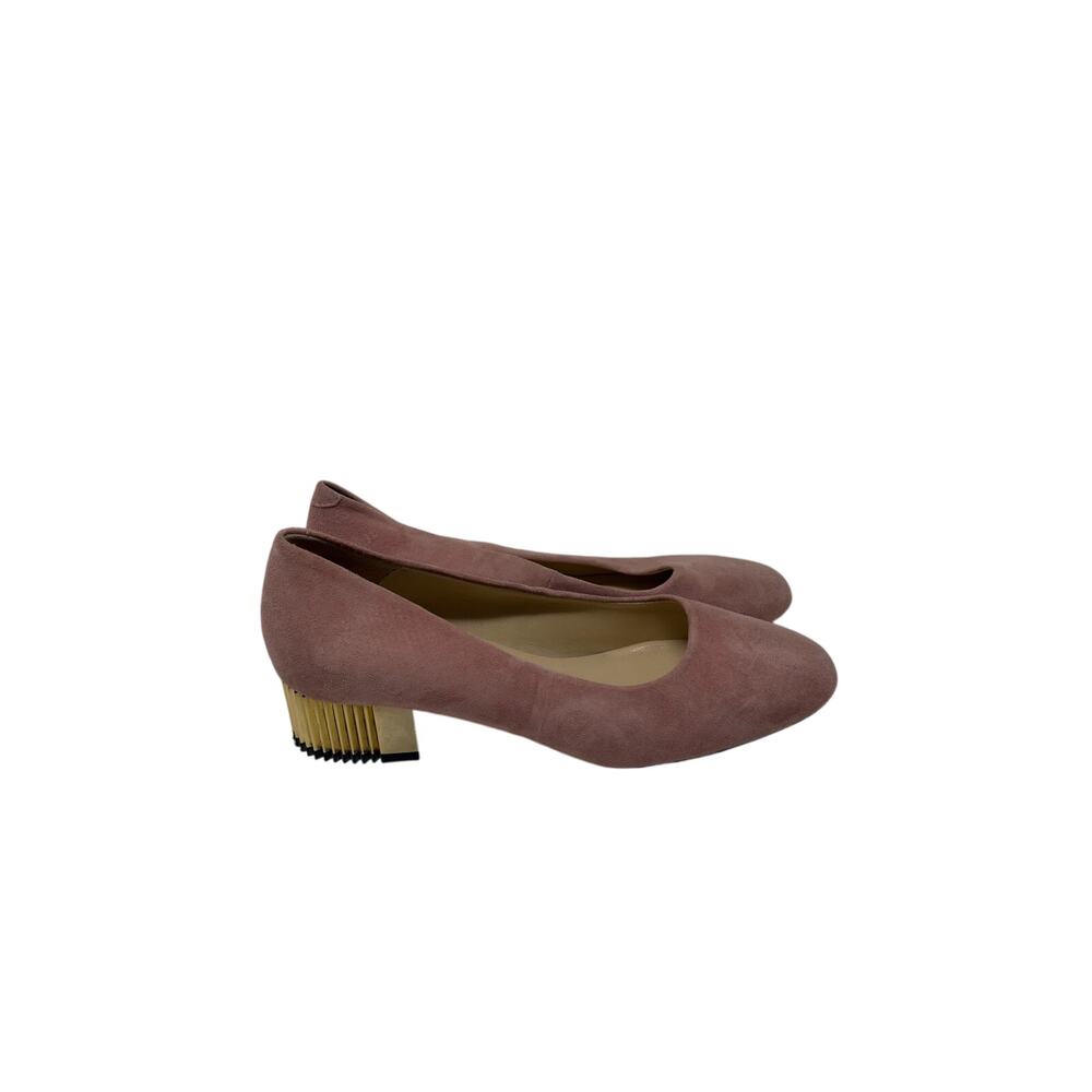 Girotti Pink Suede Pumps with Block Heel Womens Size 40 US 10